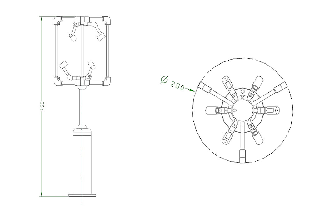 Estructura del anemómetro ultrasónico 3D tamaño jpg