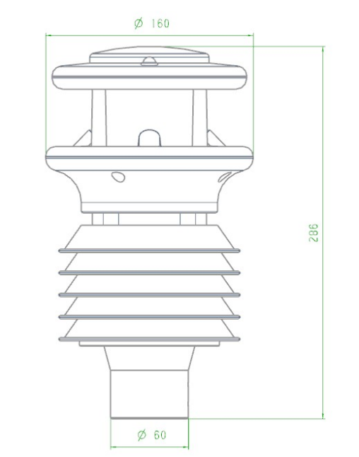 Estación meteorológica ultrasónica 8 en 1 Dimensiones de la estructura.png